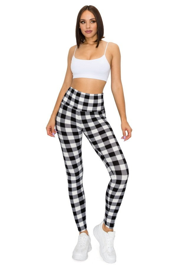 5-inch Long Yoga Style Banded Lined Tie Dye Printed Knit Legging With High Waist Smile Sparker
