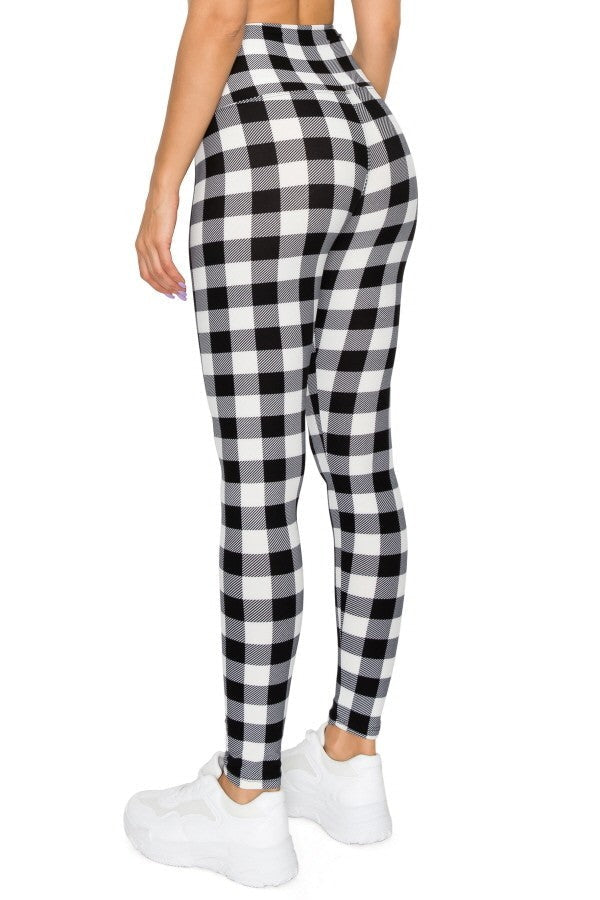 5-inch Long Yoga Style Banded Lined Tie Dye Printed Knit Legging With High Waist Smile Sparker