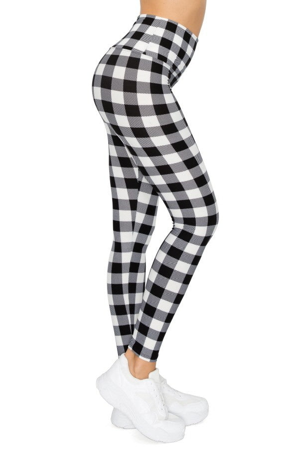 5-inch Long Yoga Style Banded Lined Tie Dye Printed Knit Legging With High Waist Smile Sparker