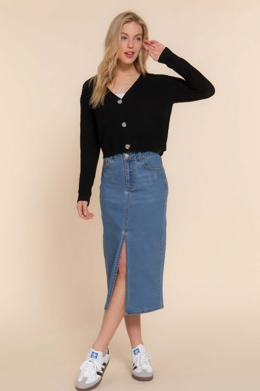 Lunarelle Womens Long Sleeve V Neck Cardigan Sweater - Smile Sparker