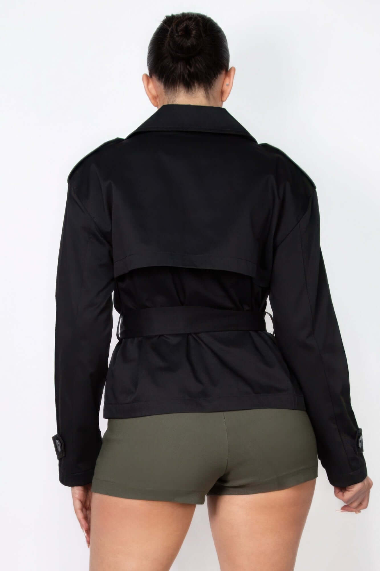 Aurevia Double Breasted Waist Tie Trench Coat Women - Smile Sparker