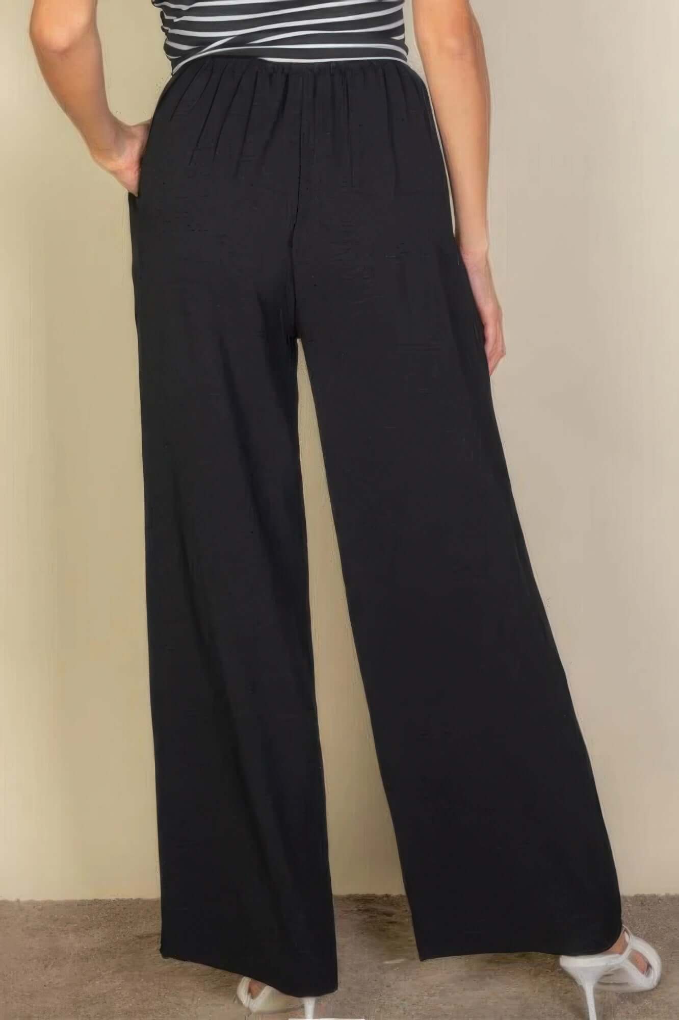 Aurevia Drawstring Waist Wide Leg Minimalist Pants Women - Smile Sparker
