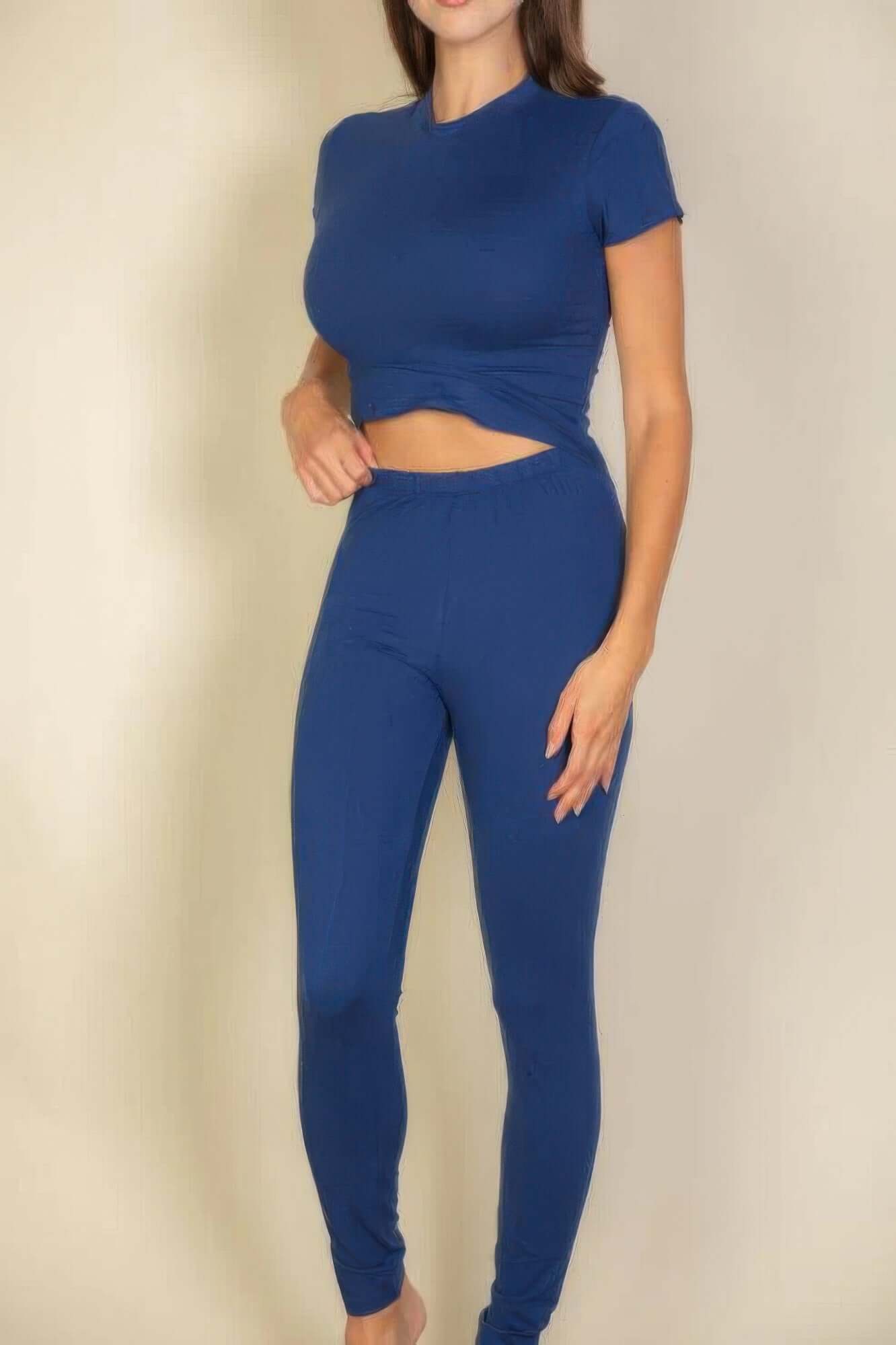 Veloria Solid Leggings for Women Comfortable Stretch Jersey - Smile Sparker