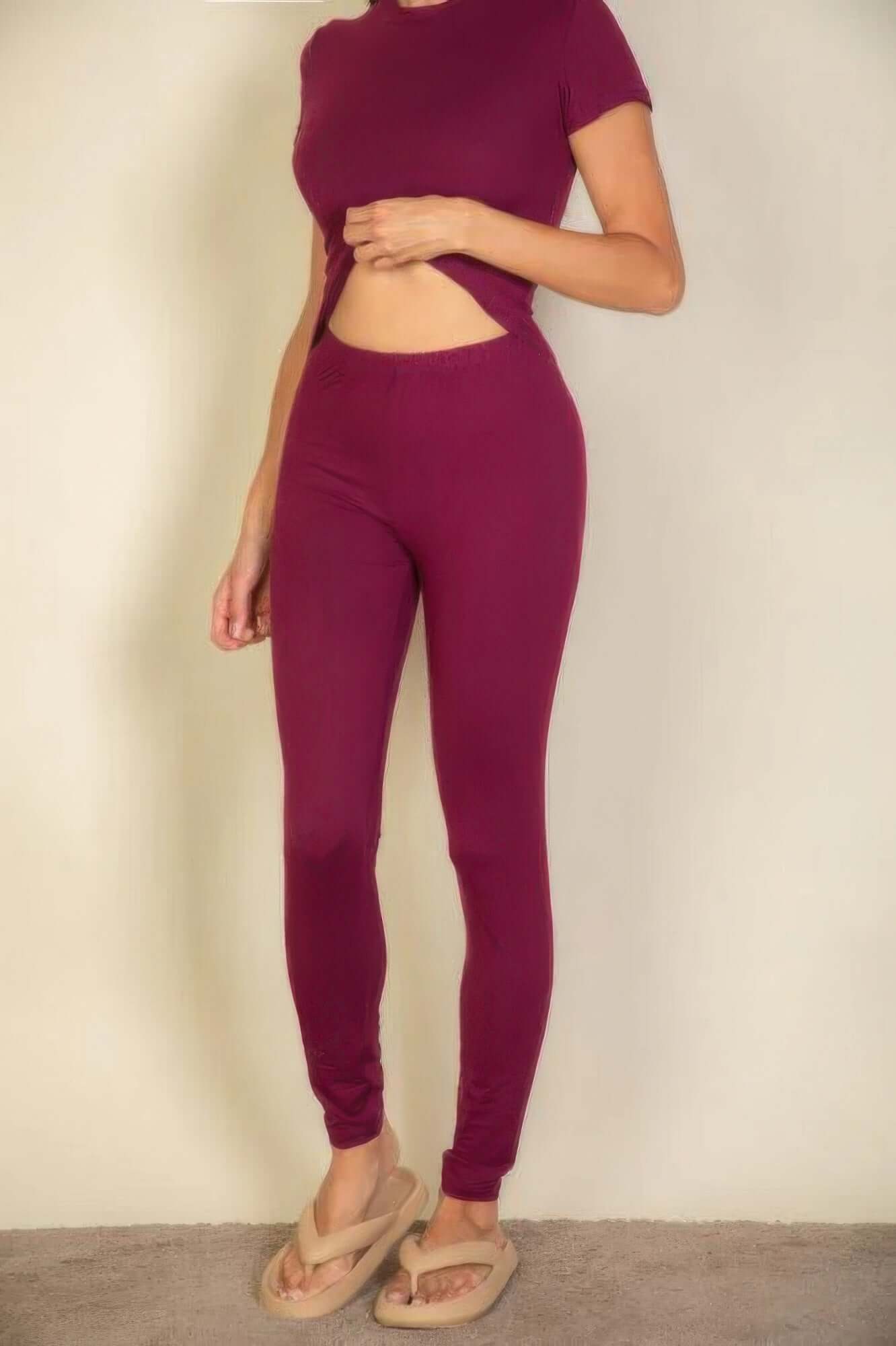 Ophira Solid Leggings For Women Stretch Comfort Everyday - Smile Sparker