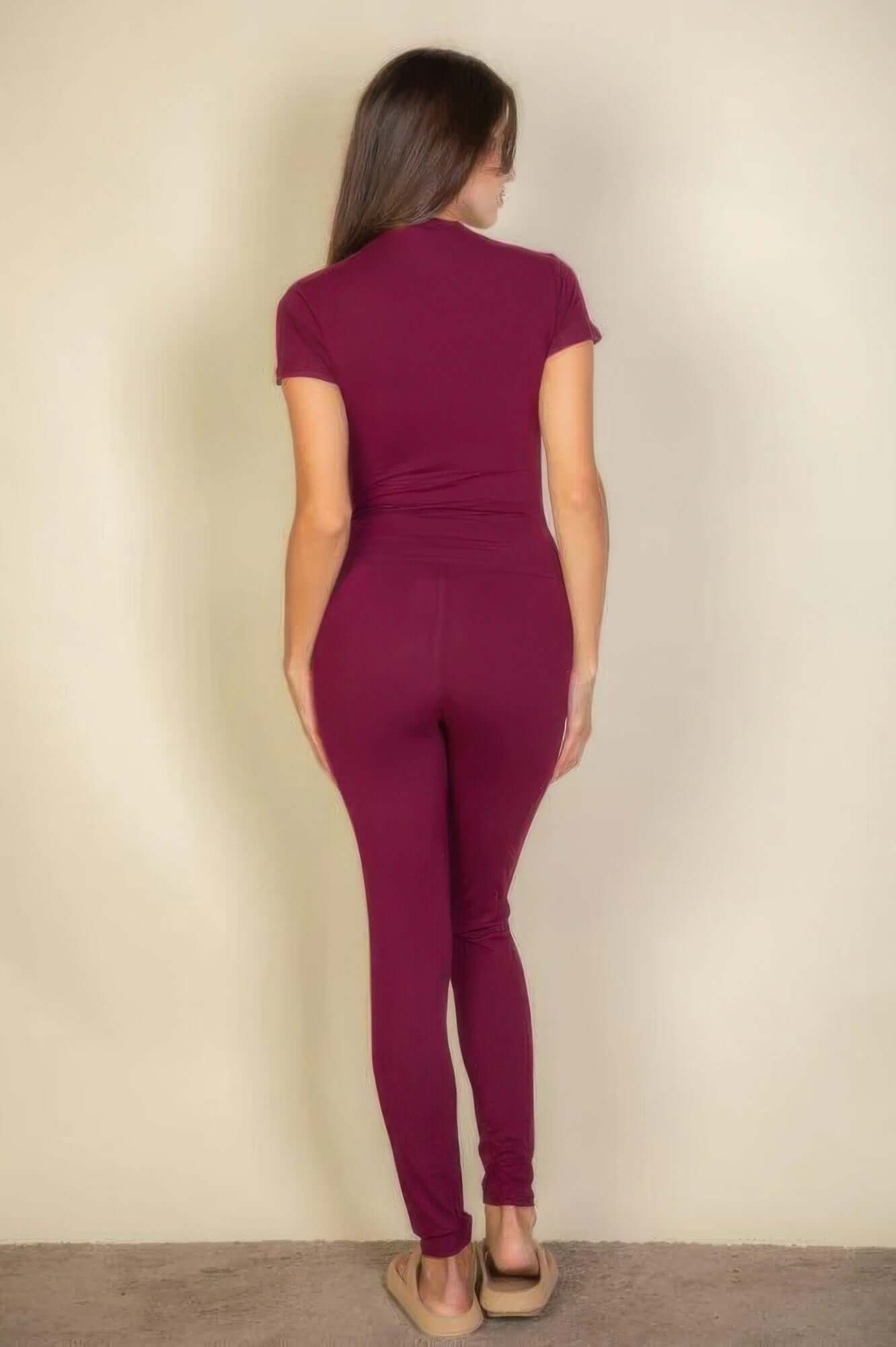Ophira Solid Leggings For Women Stretch Comfort Everyday - Smile Sparker