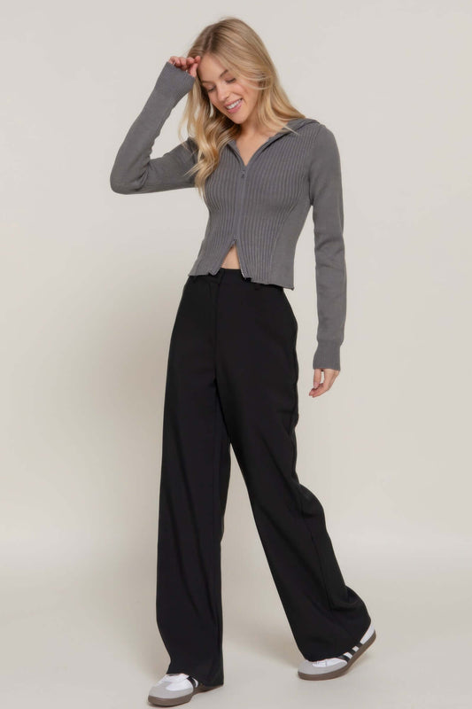 Aurevia Two Way Zip Sweater Hoodie Cardigan Heather - Smile Sparker