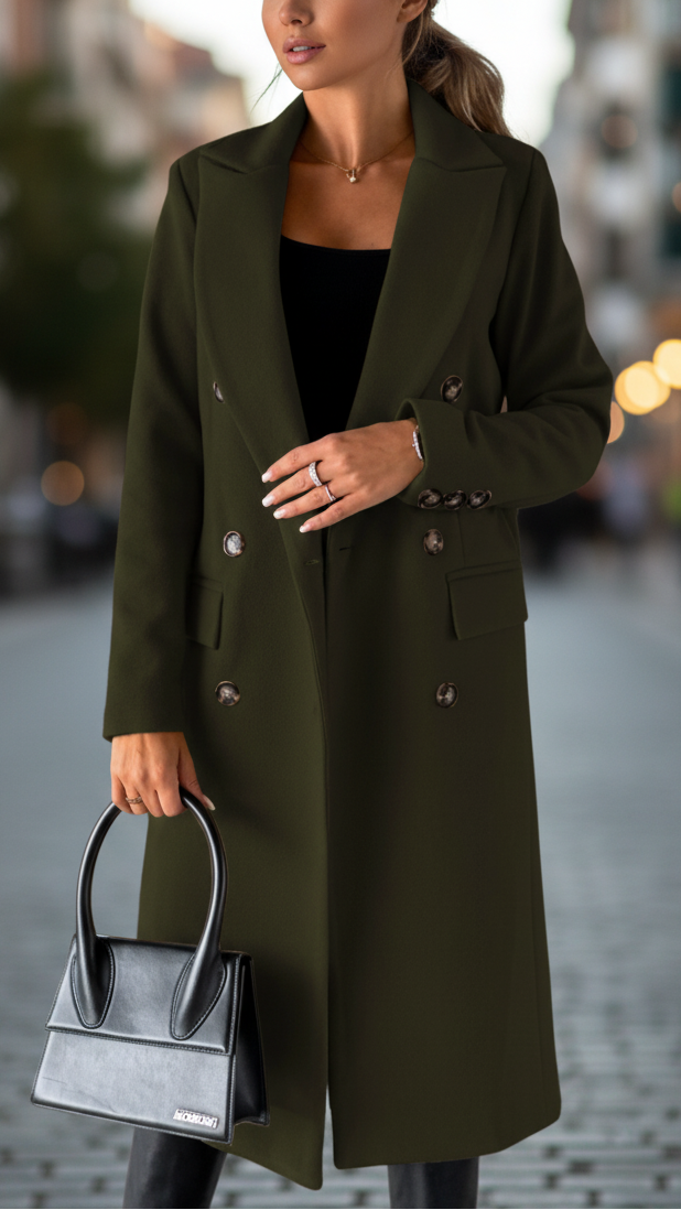 Mia | Classic Long Wool Coat for Women – Smile Sparker