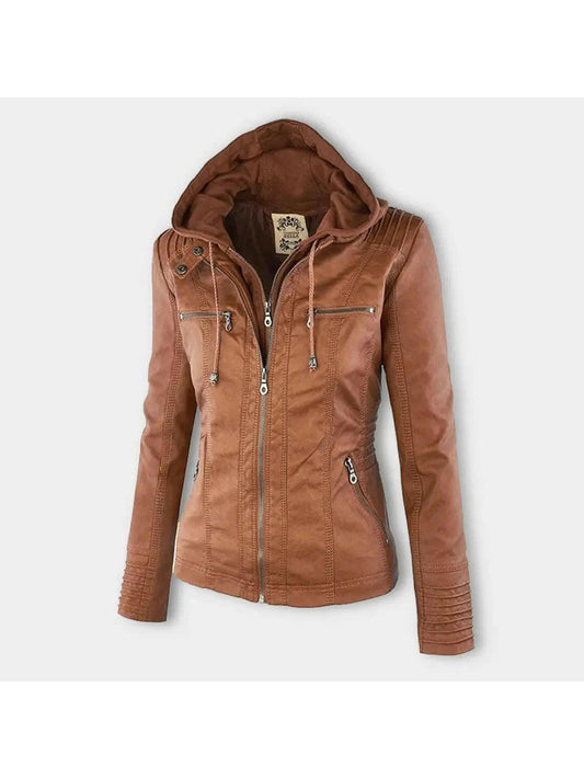 Mia | Elegant Waterproof Women's Leather Jacket for All Seasons 1