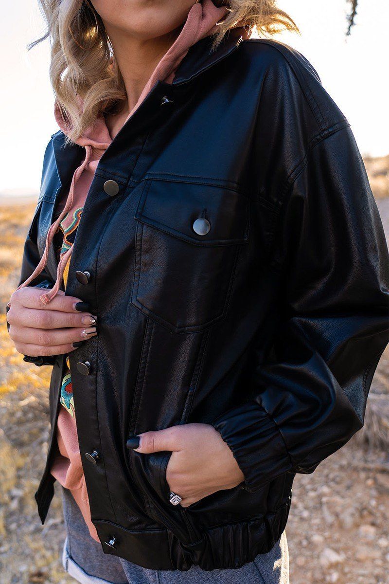 A Faux Leather Jacket Smile Sparker