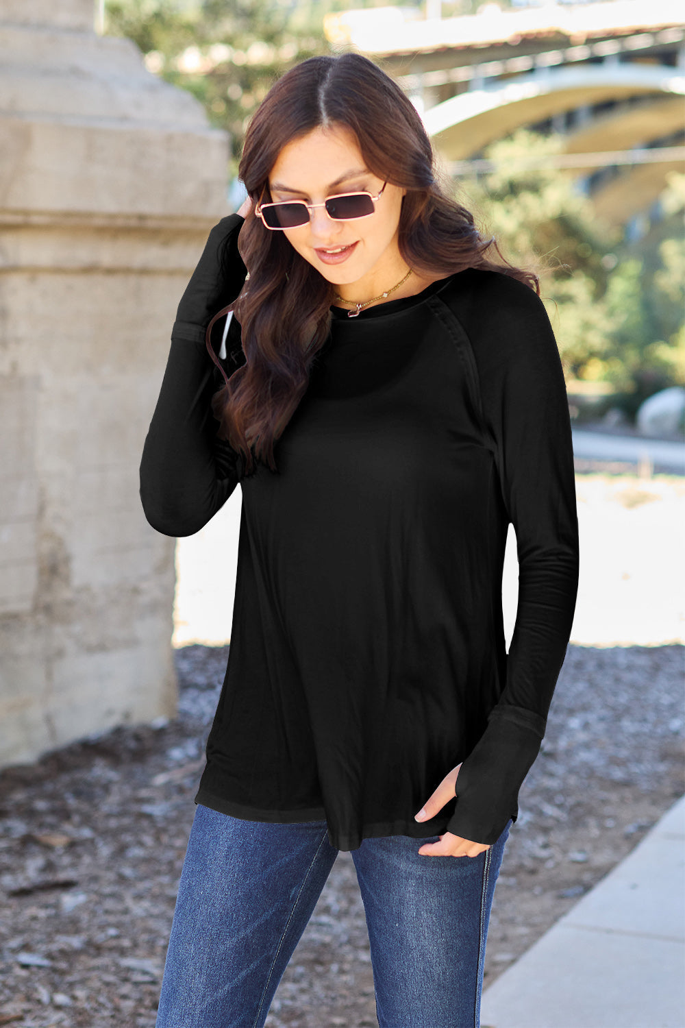 Basic Bae Full Size Round Neck Long Sleeve T-Shirt - Black / S - TOPS - Mixed