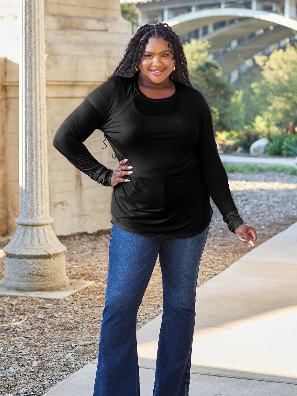 Basic Bae Full Size Round Neck Long Sleeve T-Shirt - TOPS - Mixed