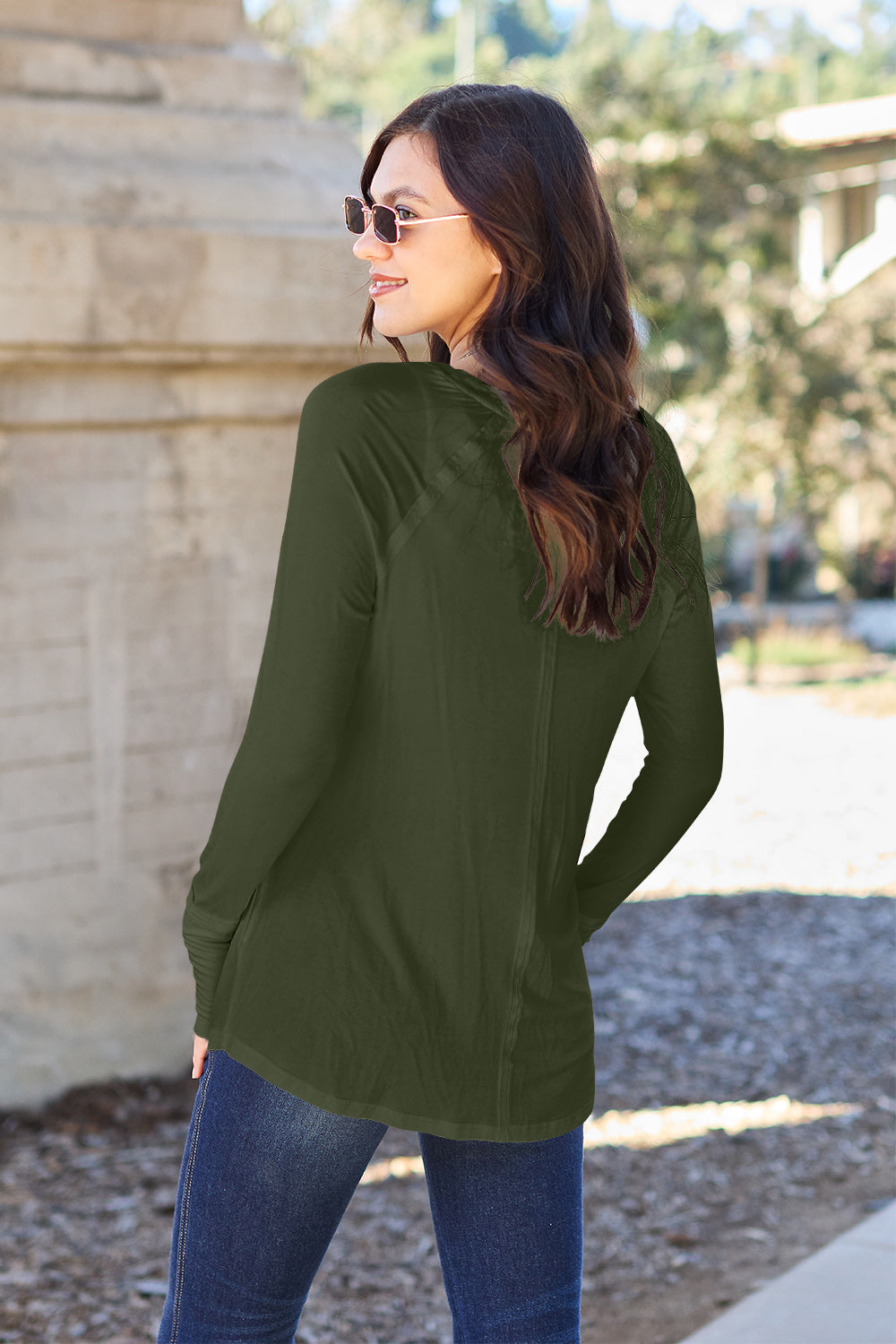 Basic Bae Full Size Round Neck Long Sleeve T-Shirt - TOPS - Mixed