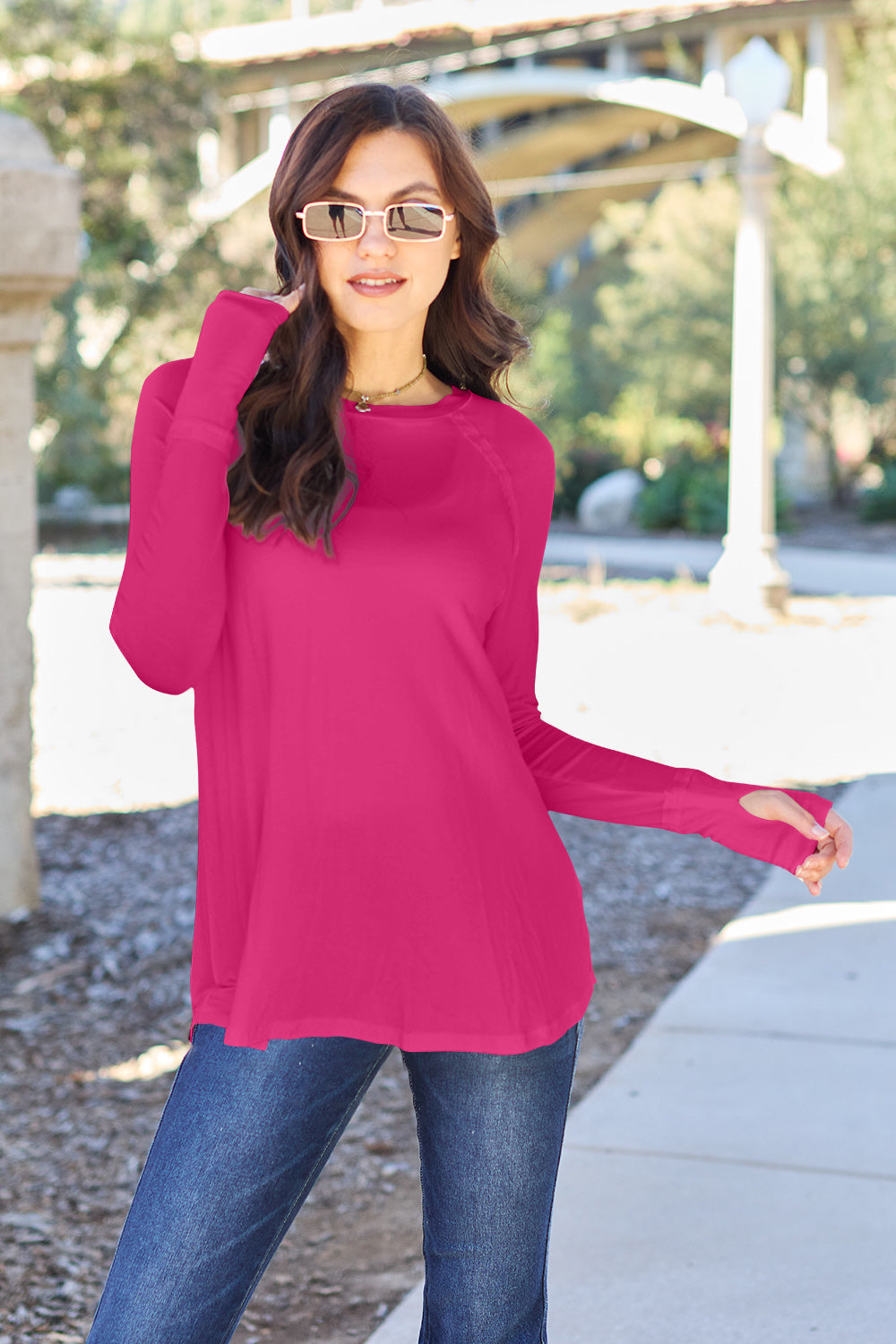 Basic Bae Full Size Round Neck Long Sleeve T-Shirt - TOPS - Mixed
