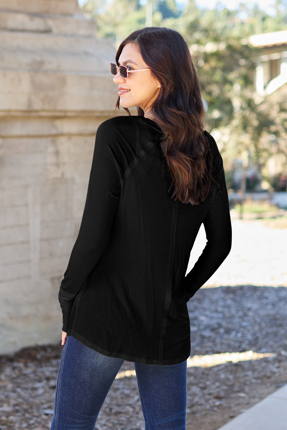 Basic Bae Full Size Round Neck Long Sleeve T-Shirt - TOPS - Mixed
