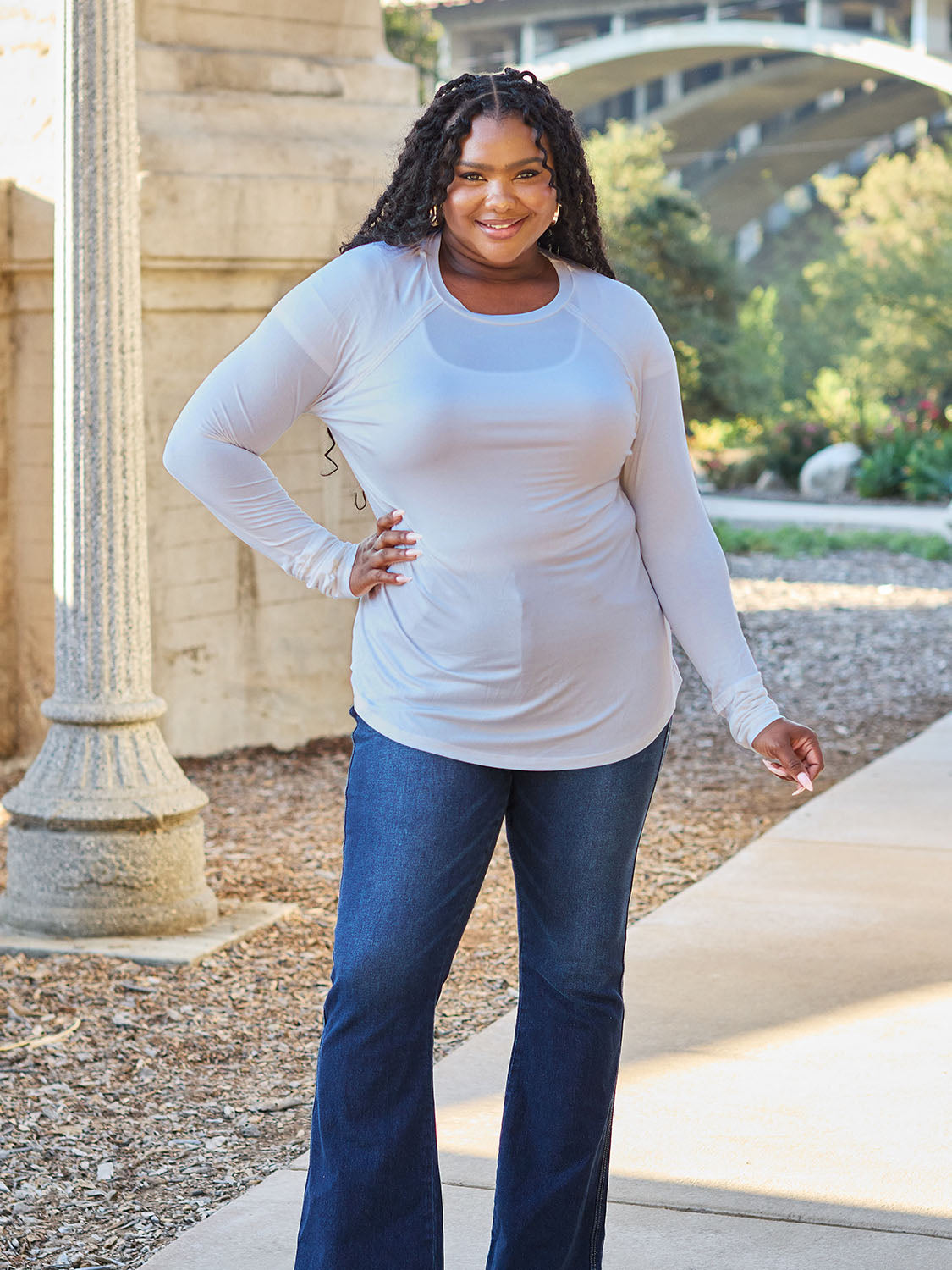 Basic Bae Full Size Round Neck Long Sleeve T-Shirt - TOPS - Mixed