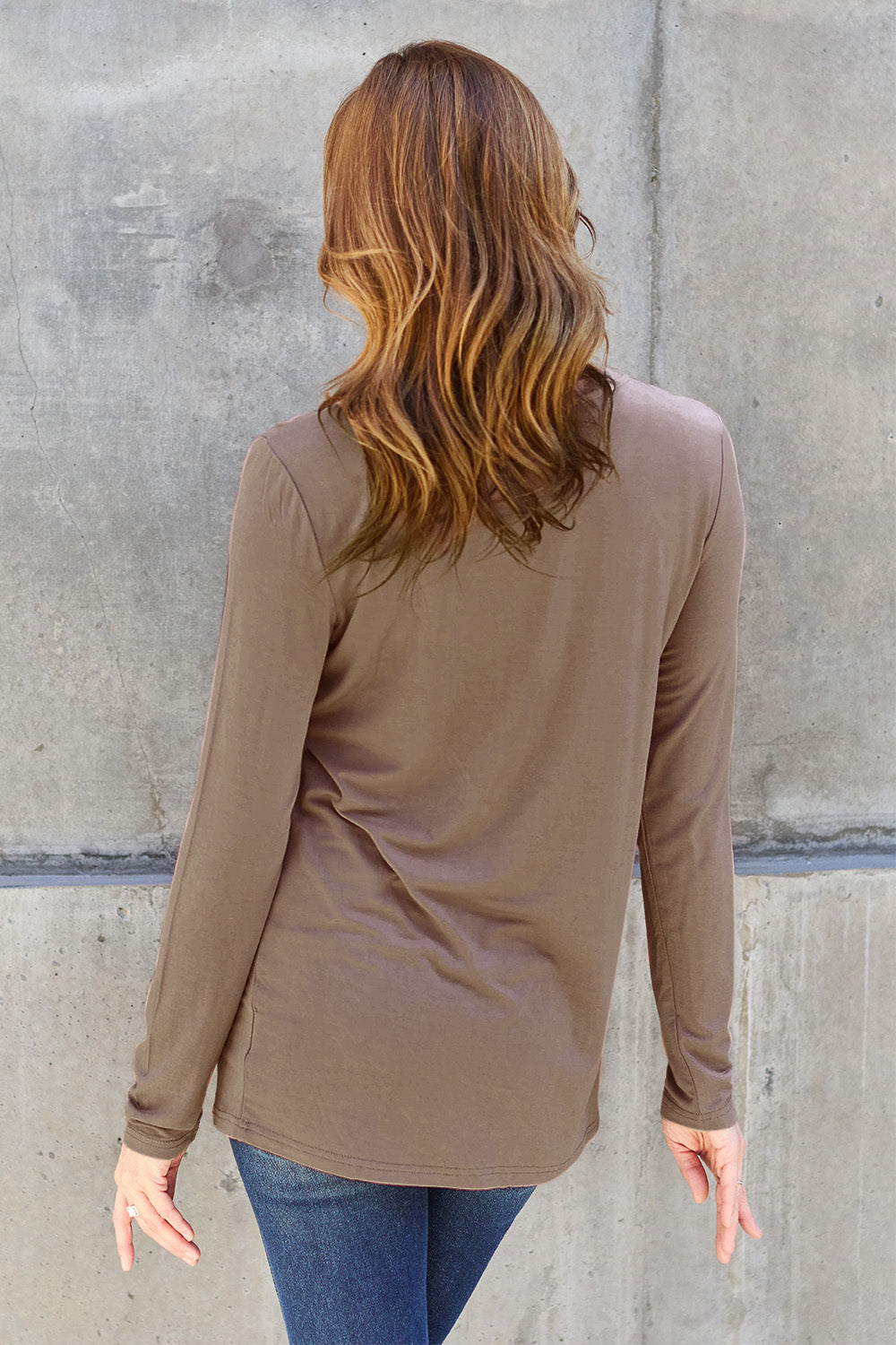 Basic Bae Full Size Round Neck Long Sleeve Top - TOPS - Mixed