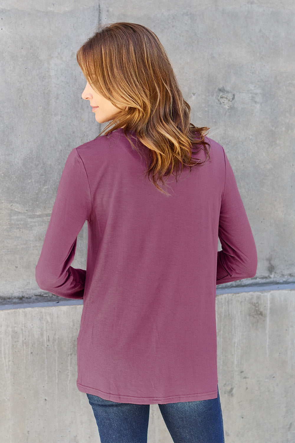 Basic Bae Full Size Round Neck Long Sleeve Top - TOPS - Mixed