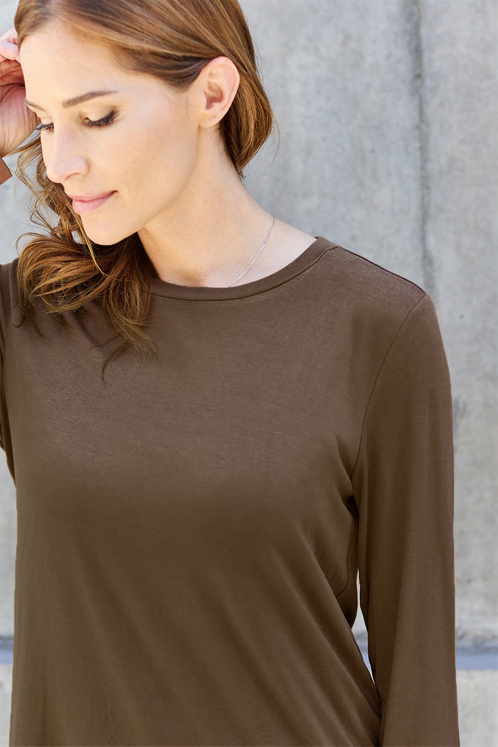 Basic Bae Full Size Round Neck Long Sleeve Top - TOPS - Mixed