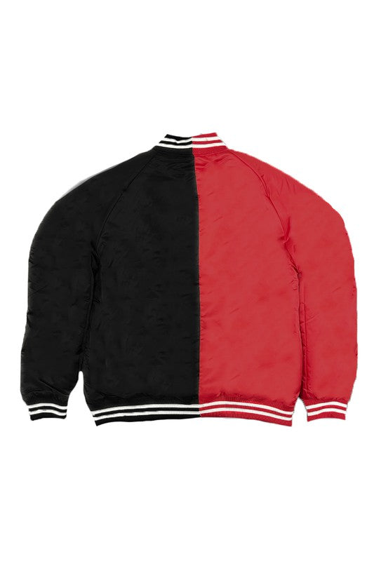 Color Block Two Tone Varsity Jacket Smile Sparker
