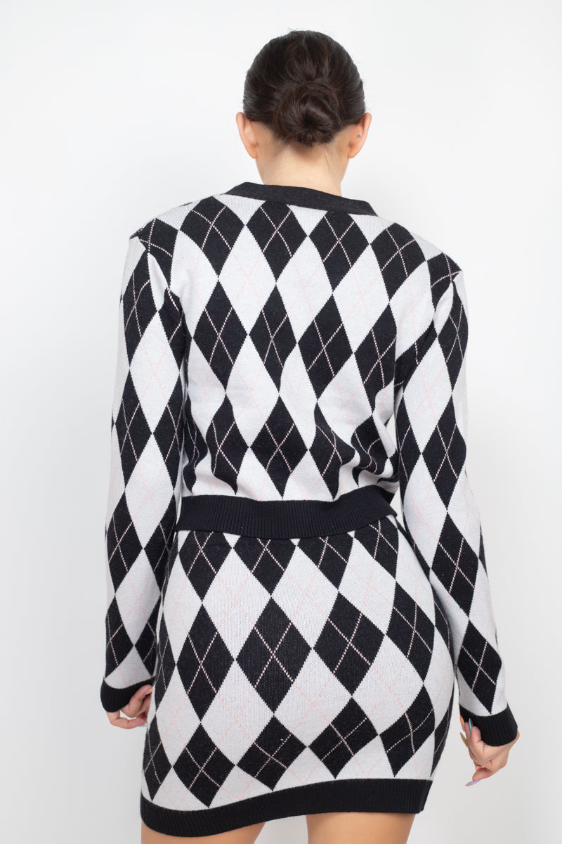 Diamond Button-front Cardigan Top Smile Sparker