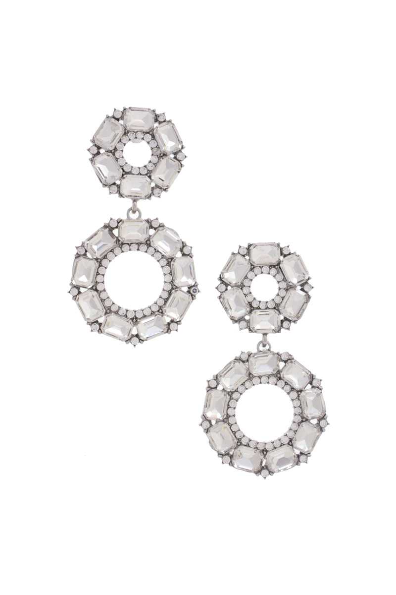 Double Circle Rhinestone Earring Smile Sparker