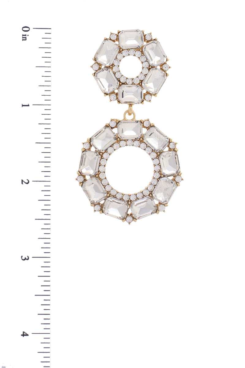 Double Circle Rhinestone Earring Smile Sparker