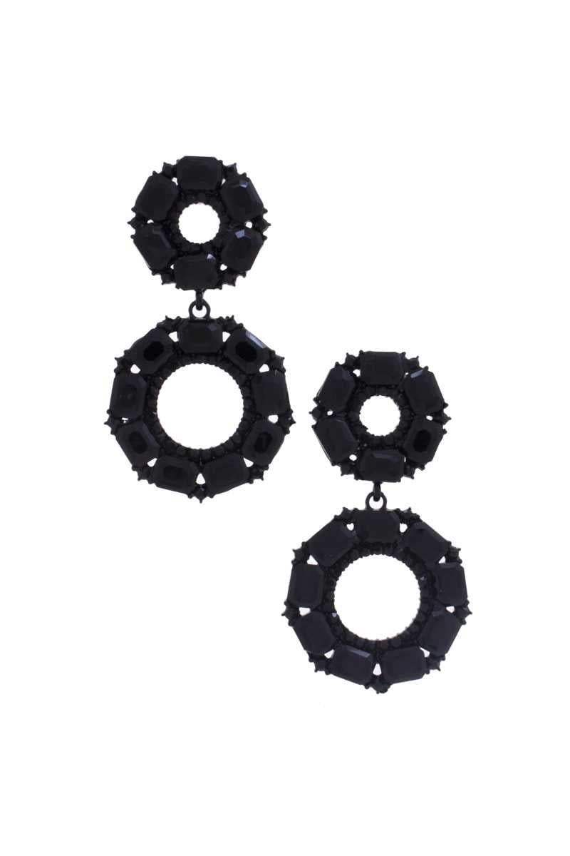 Double Circle Rhinestone Earring Smile Sparker