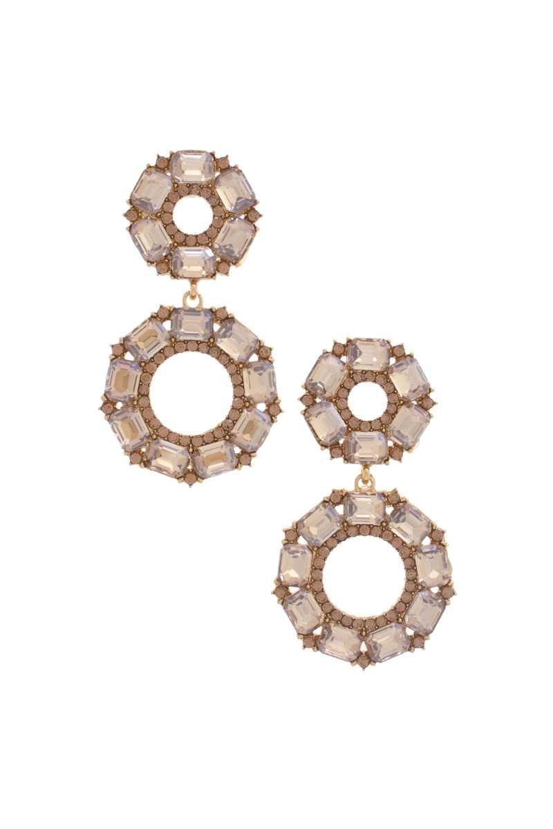 Double Circle Rhinestone Earring Smile Sparker