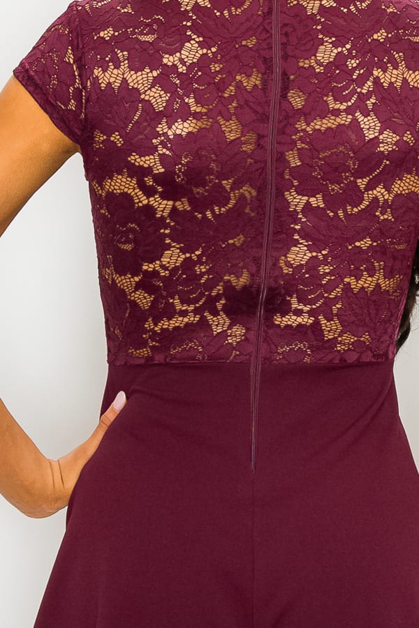 Floral Sheer Lace Combo Romper Smile Sparker