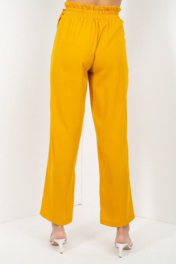 High Waist Paperbag Wide Pants Smile Sparker