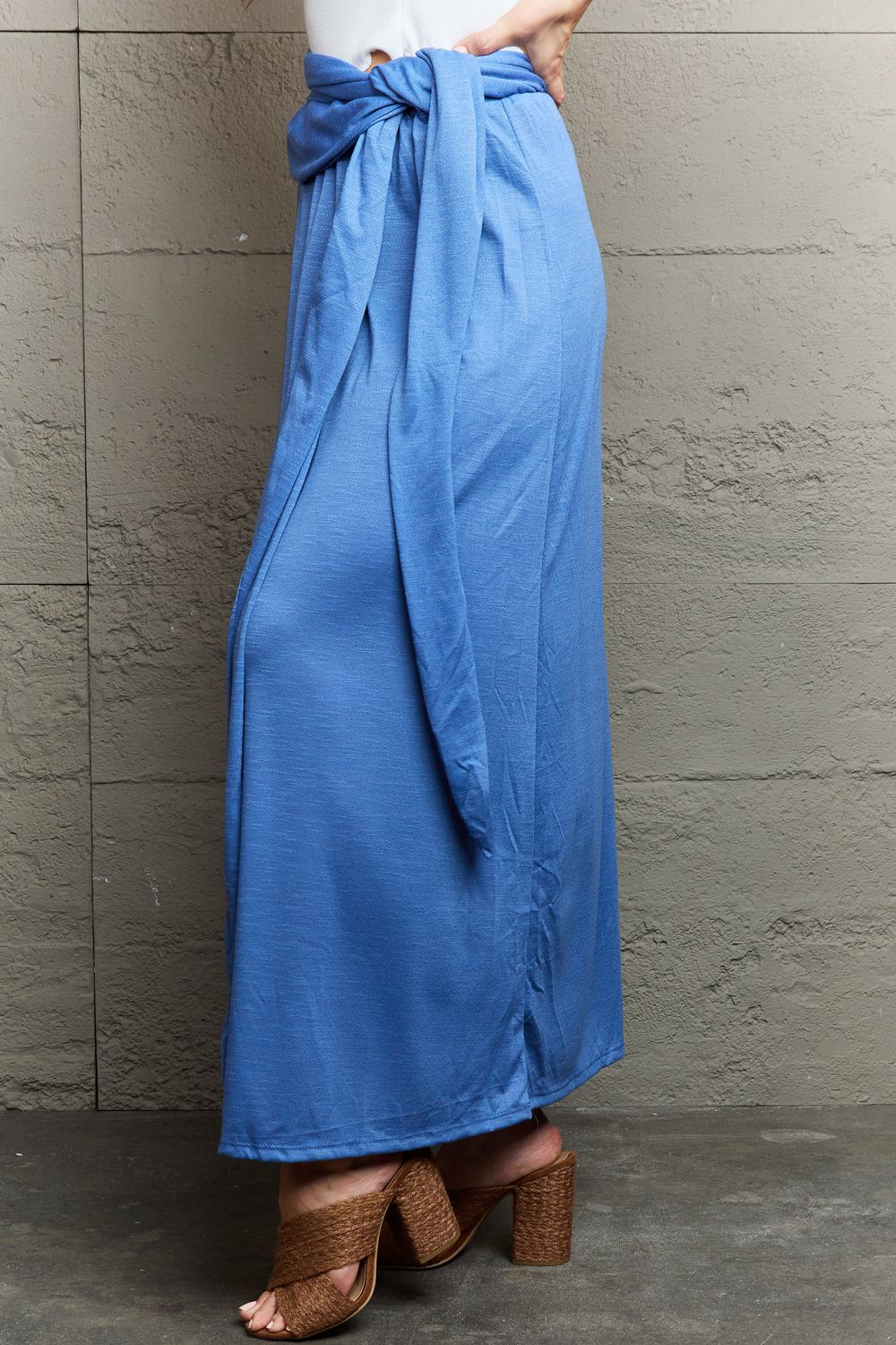Ninexis Know Your Worth Criss Cross Halter Neck Maxi Dress - DRESSES - Blue