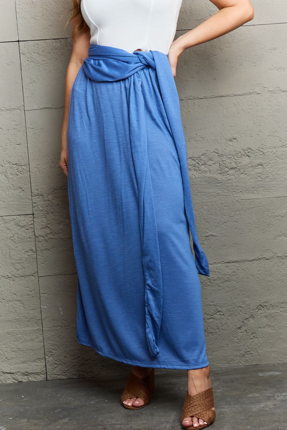 Ninexis Know Your Worth Criss Cross Halter Neck Maxi Dress - DRESSES - Blue
