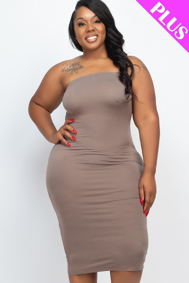 Plus Tube Bodycon Dress Smile Sparker