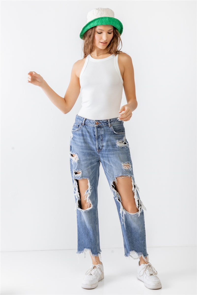 Ribbed V Strap Back Bodysuit Smile Sparker