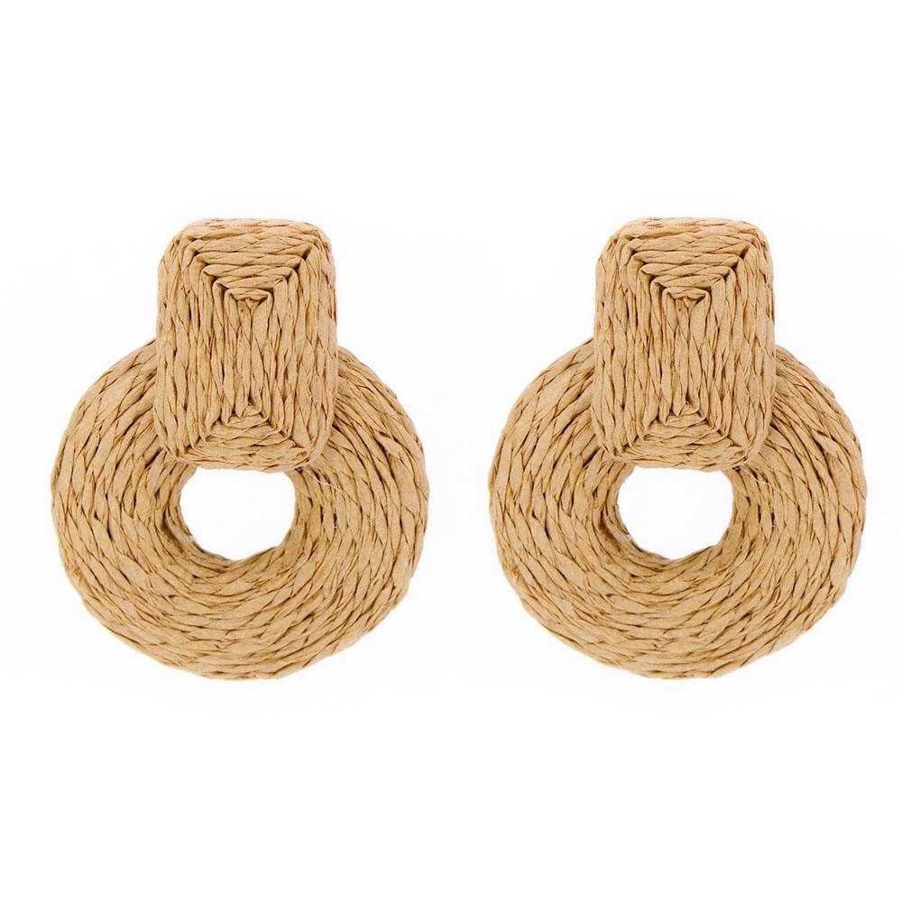 Rnd Col Raffia Wrap Earring Smile Sparker