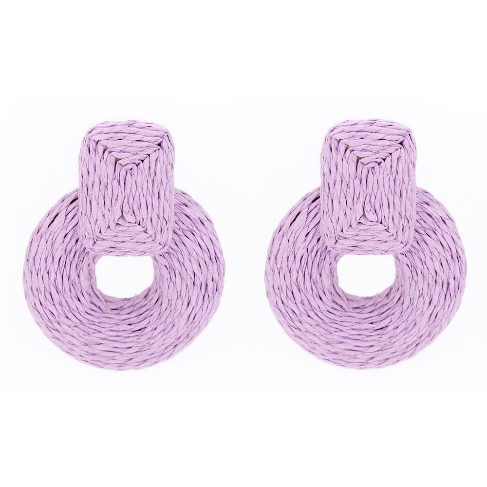 Rnd Col Raffia Wrap Earring Smile Sparker