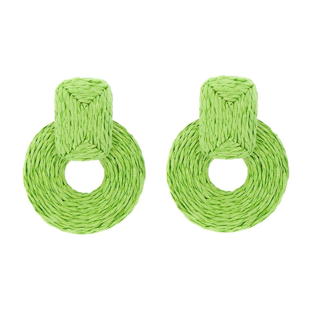 Rnd Col Raffia Wrap Earring Smile Sparker