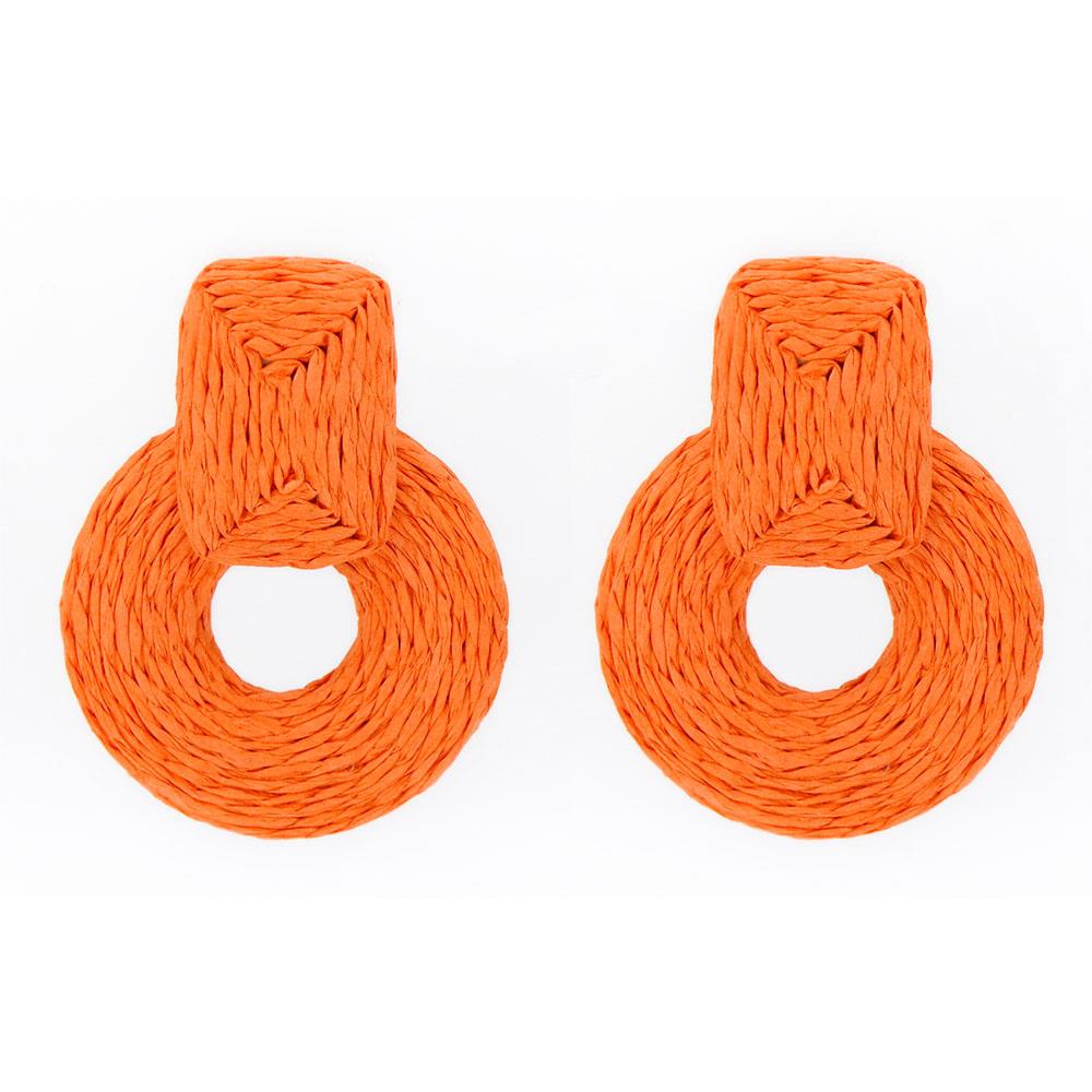 Rnd Col Raffia Wrap Earring Smile Sparker