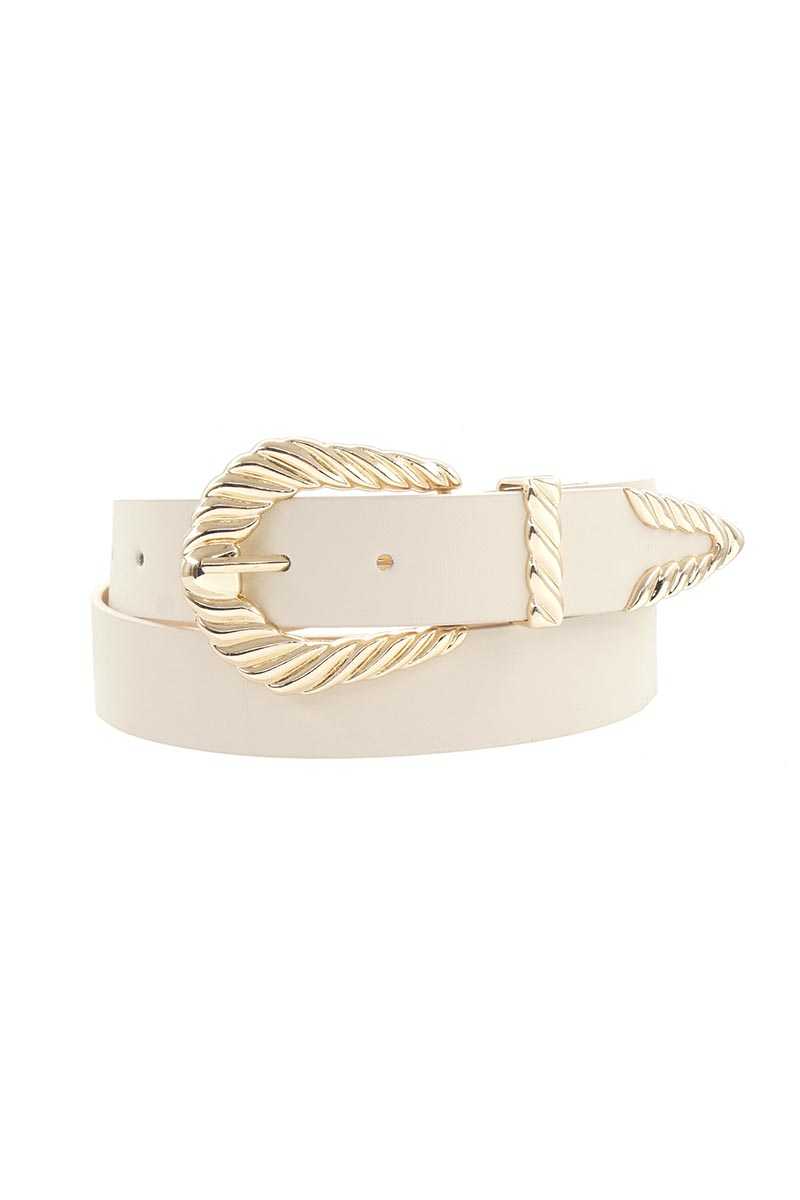 Shrimp Textured Buckle Belt Smile Sparker
