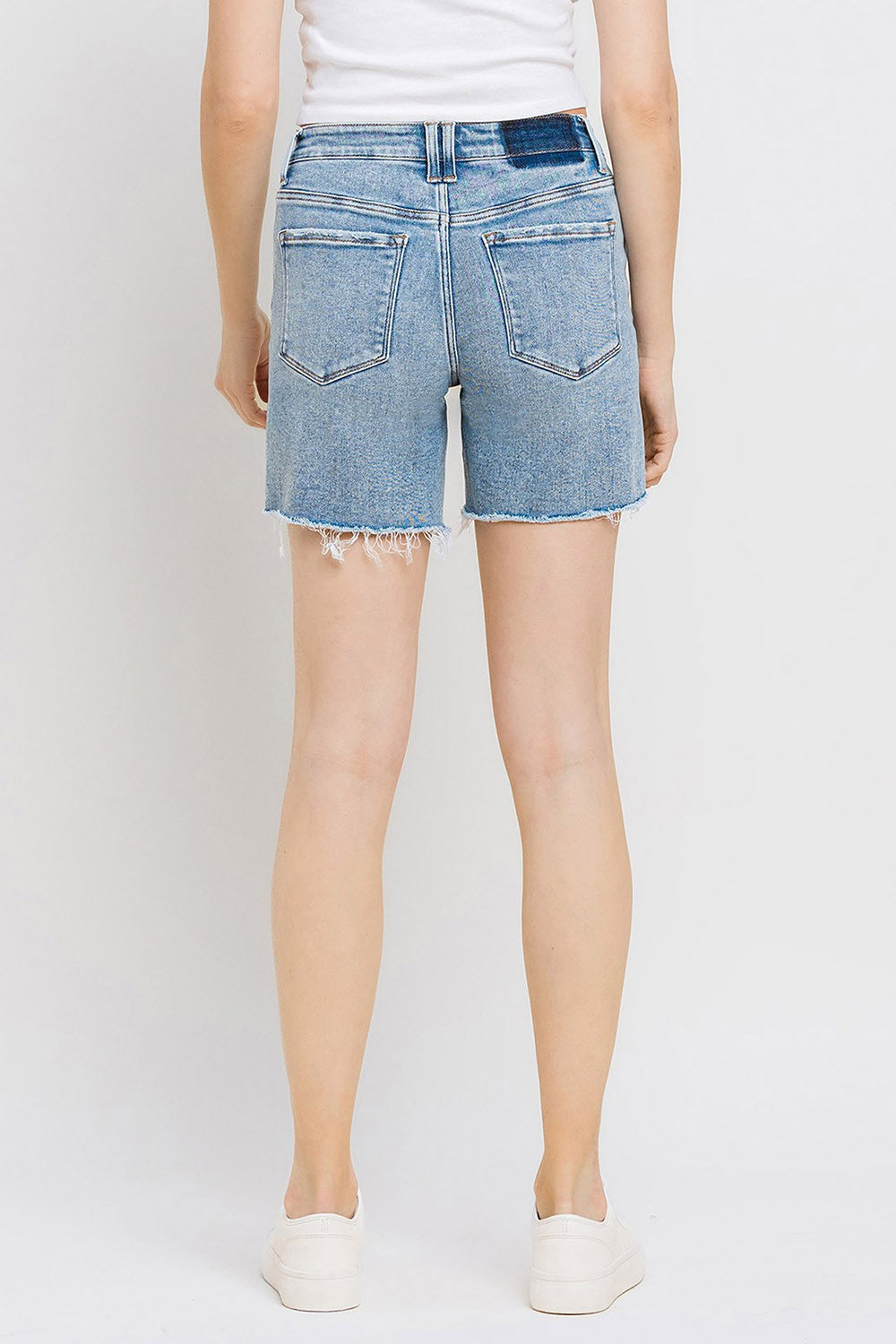 Vervet by Flying Monkey High Rise Denim Shorts - JEANS - Light blue