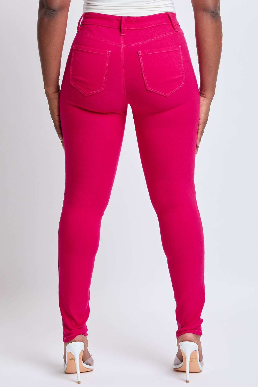 YMI Jeanswear Hyperstretch Mid-Rise Skinny Jeans - JEANS - Pink