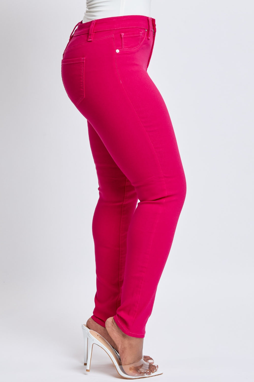 YMI Jeanswear Hyperstretch Mid-Rise Skinny Jeans - JEANS - Pink