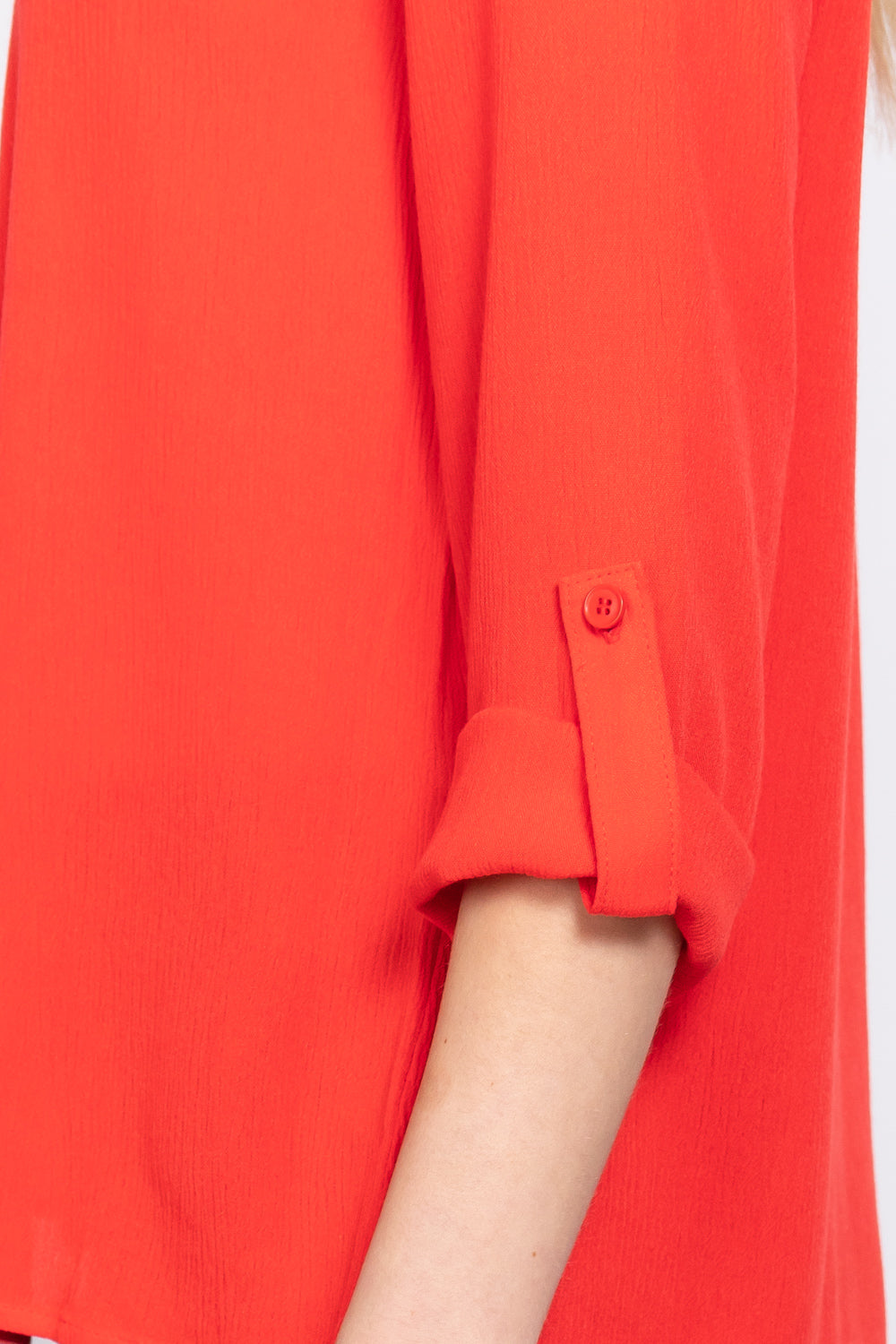 3/4 Roll Up Slv Pleated Blouse Smile Sparker