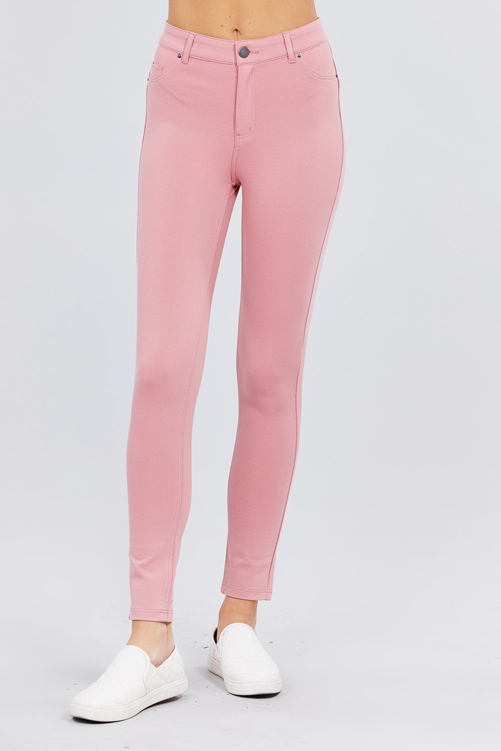 5-pockets Shape Skinny Ponte Mid-rise Pants Smile Sparker