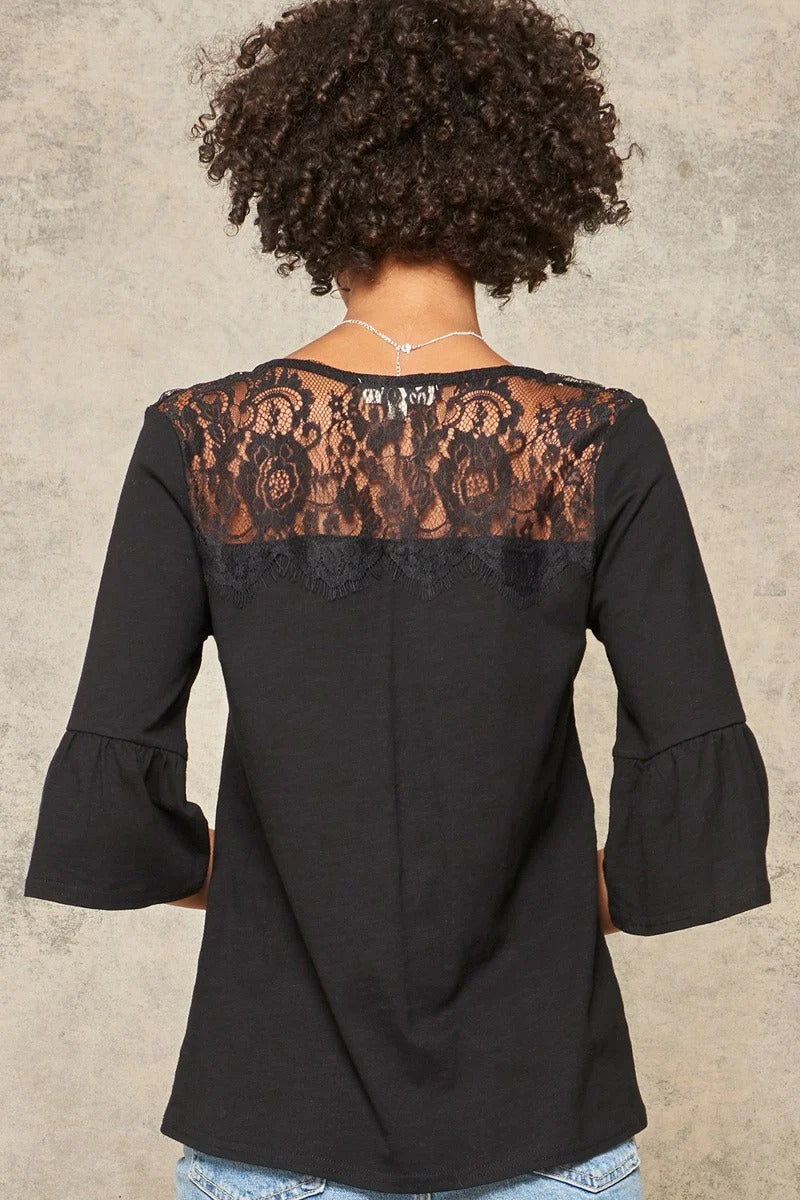A Knit Top With Deep V Neckline And Yoke Design Smile Sparker