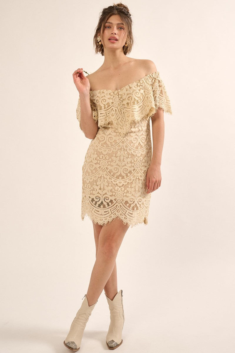 A Lace, Woven Mini Dress Smile Sparker