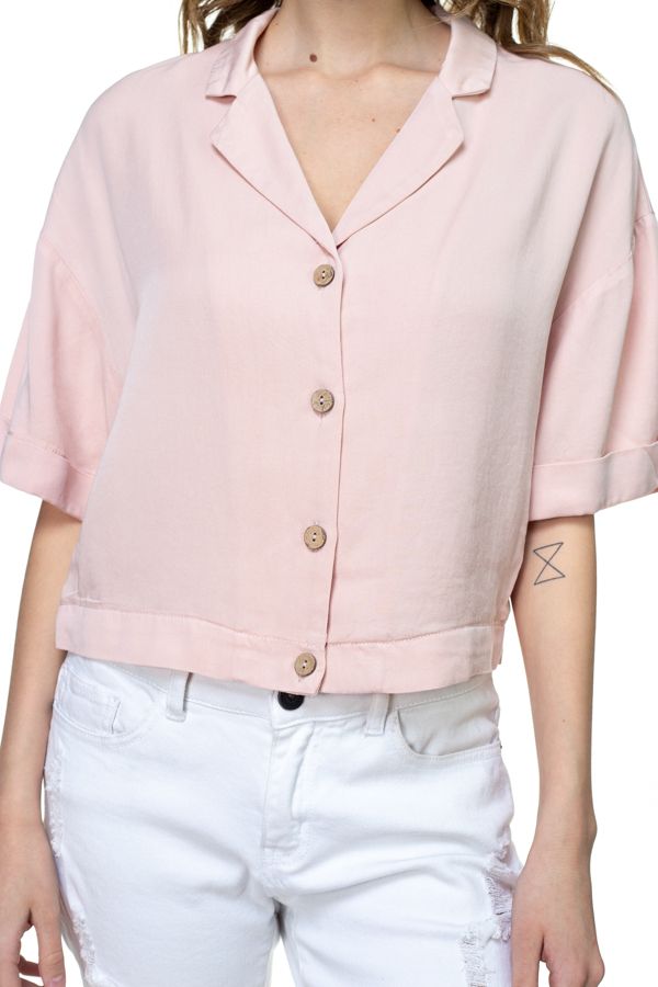 Boxy Button Down Shirt Smile Sparker