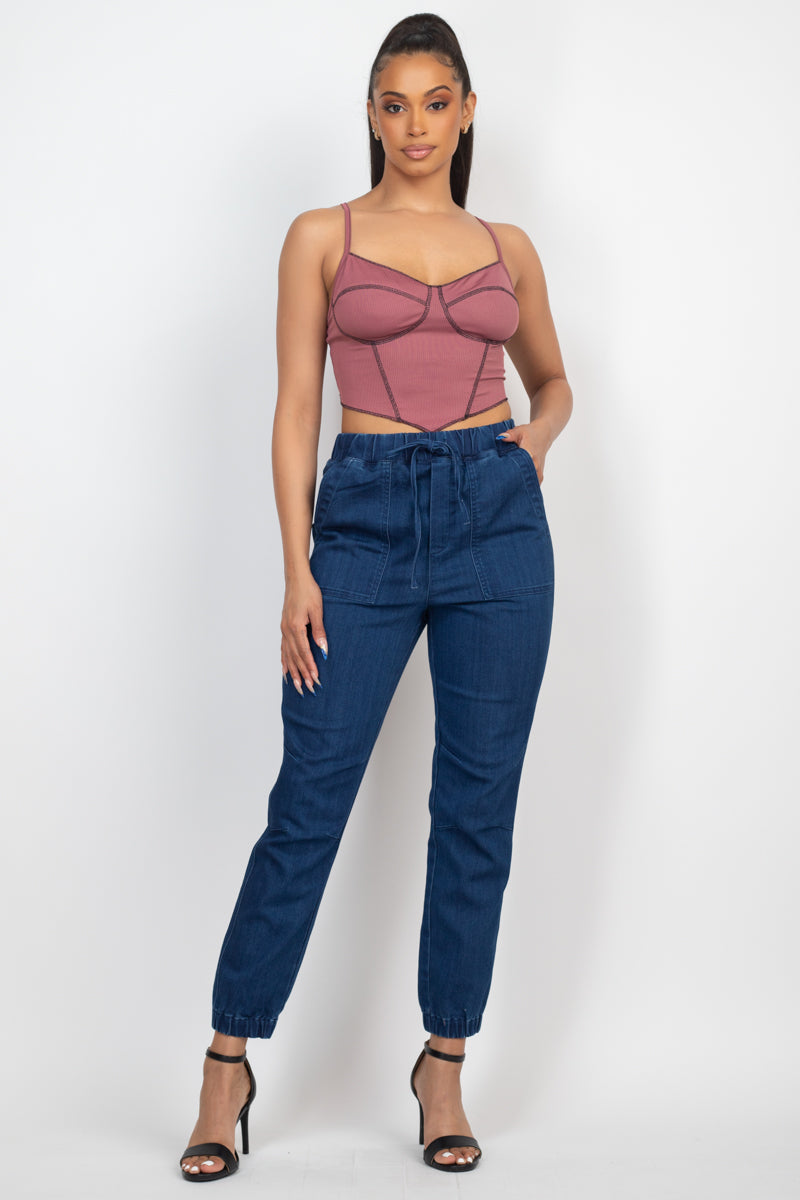 Bustier Sleeveless Ribbed Top Smile Sparker