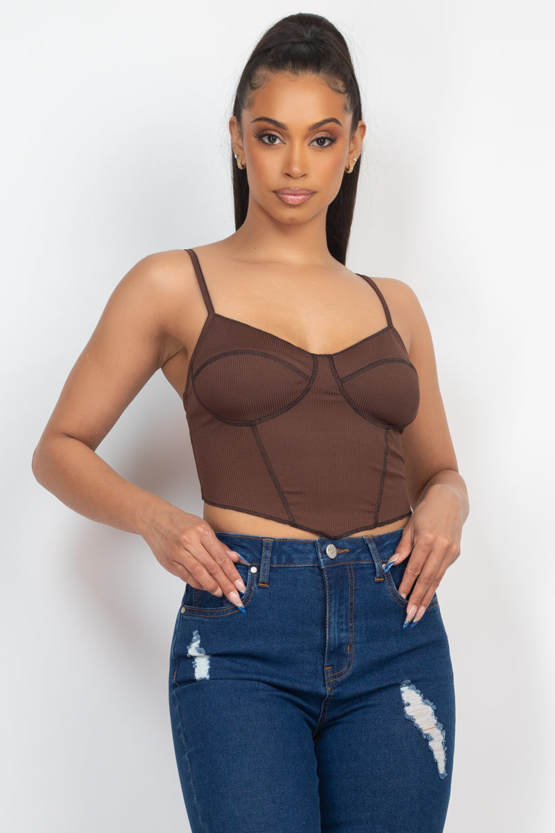 Bustier Sleeveless Ribbed Top Smile Sparker
