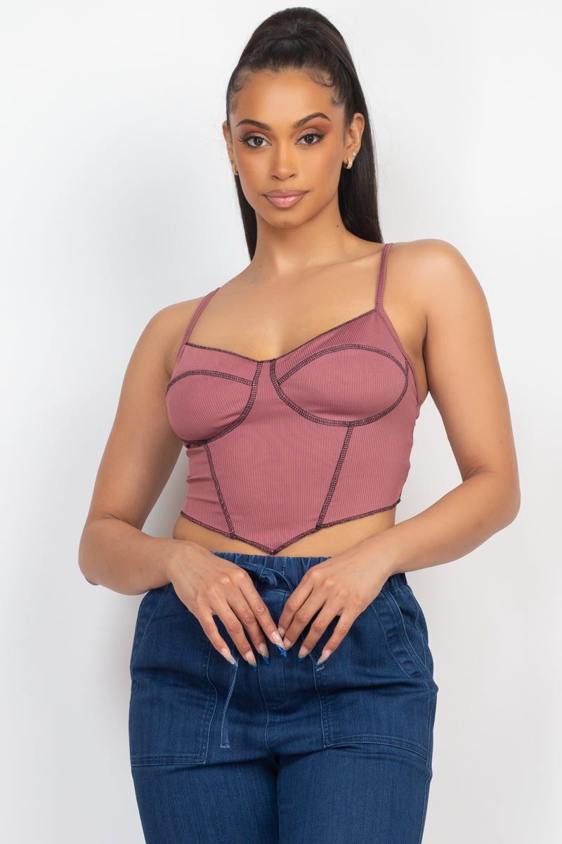 Bustier Sleeveless Ribbed Top Smile Sparker